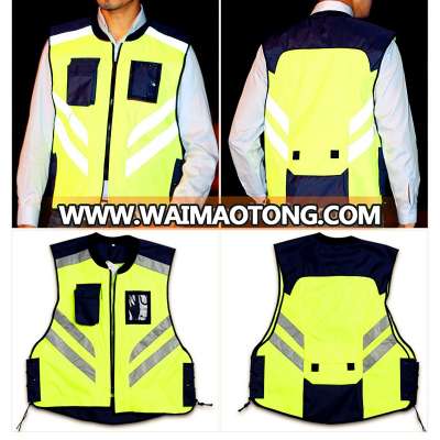 Hi Viz Quality 100% Polyester Reflective Fluorescent Orange Safety Vest