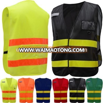 Fluorescent yellow Reflective Breathable Body Warm Jacket/high visibility safety traffic police jacket