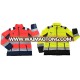 Hi Vis waterproof breathable reflective safety clothing, mens security custom red blue black 3m reflective safety jacket