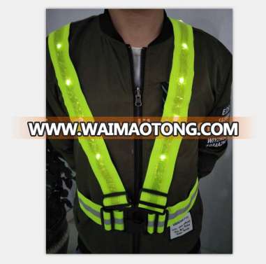 Reflective LED Running Vest Safety Vest High Visibility for Running Walking Motorcycle Climbing etc Fully Adjustable