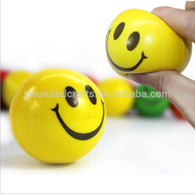 Hot selling custom pu smiley face sponge stress ball